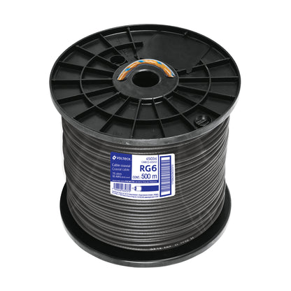 Metro de cable coaxial RG6 en carrete de 500 m, Volteck | CABCO-6500 | 45034