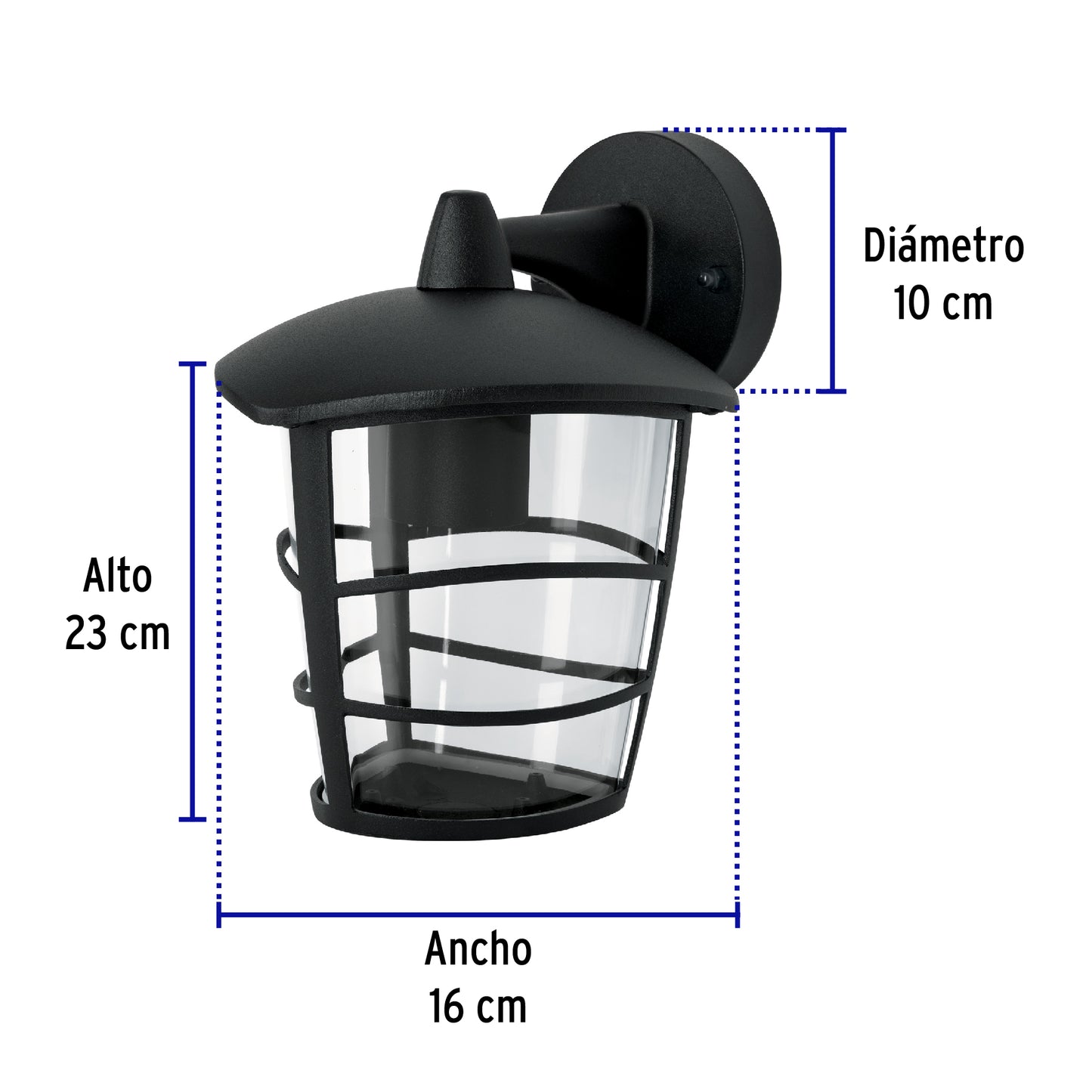 Arbotante tipo farol moderno suspendido p/exteriores, negro | ARB-107S | 45093