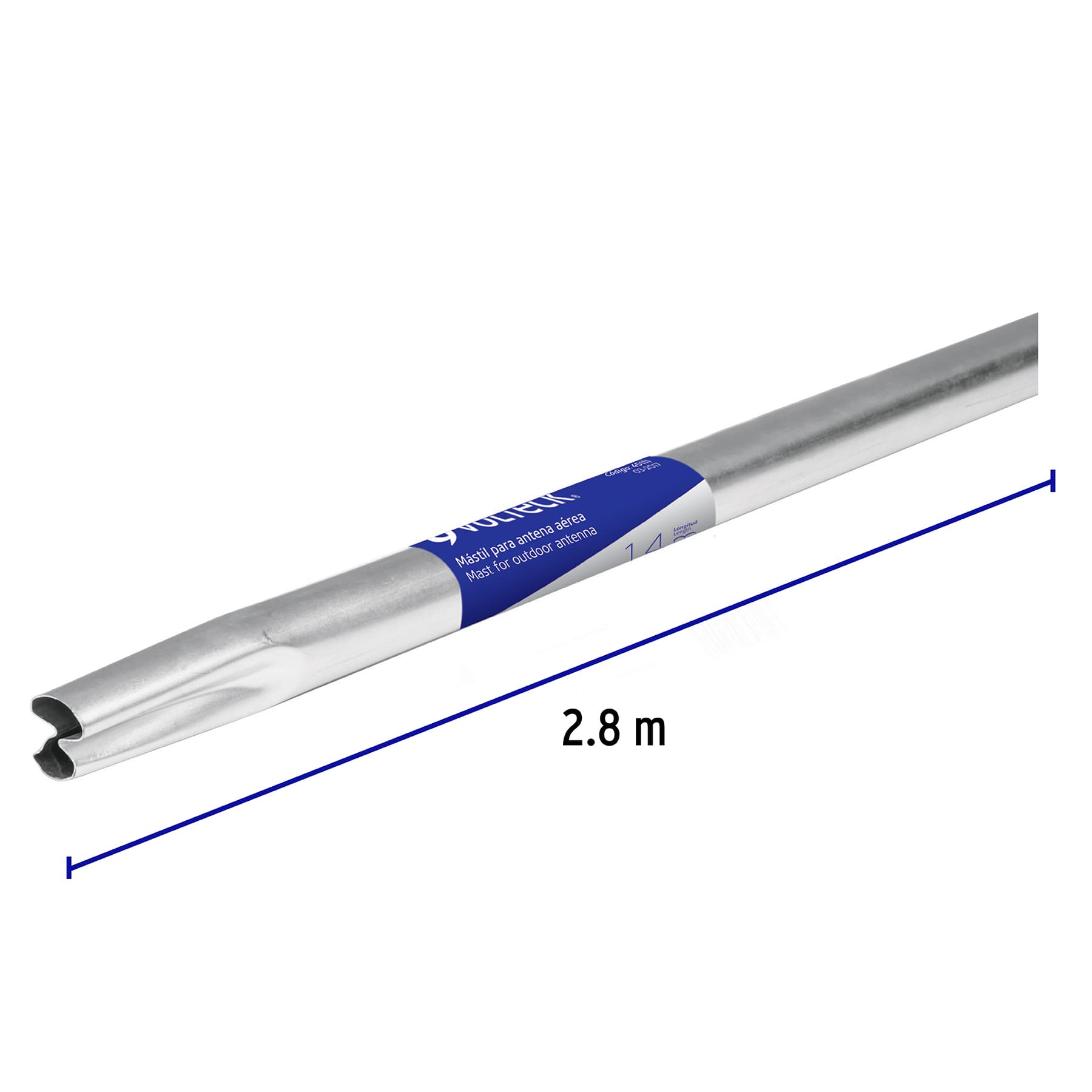 Mástil de 2.8 m para antena aérea, Volteck | MAST-280 | 45110