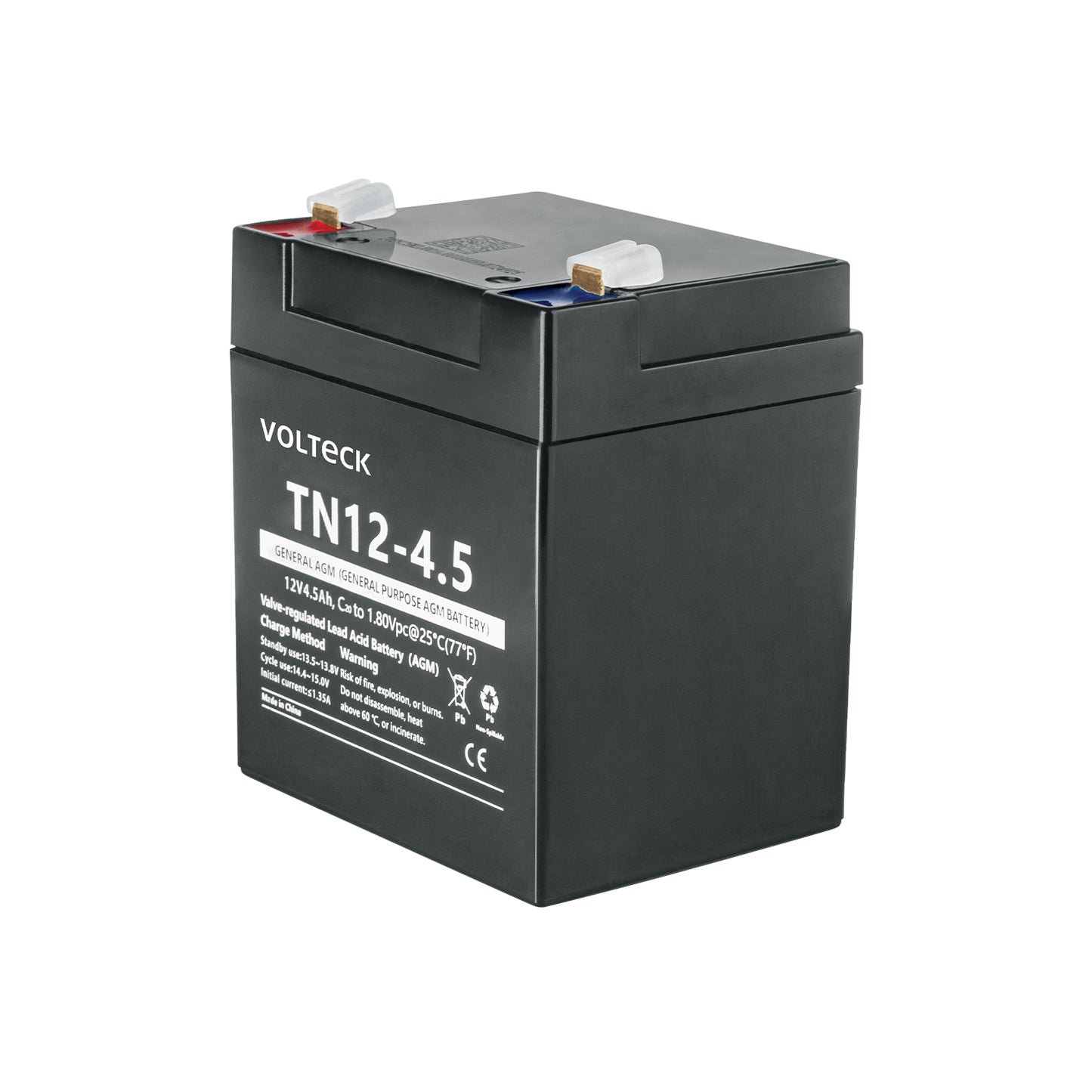 Batería sellada de ácido-plomo 12 Vcc 4.5 Ah, VOLTECK | BAT-1245 | 45338