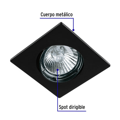 Luminario cuadrado negro spot dirigible, lámpara no incluida | EMP-114S | 45564