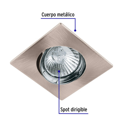 Luminario cuadrado satín spot dirigible, lámpara no incluida | EMP-115S | 45565