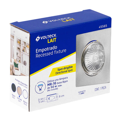 Luminario cuadrado satín spot dirigible, lámpara no incluida | EMP-115S | 45565