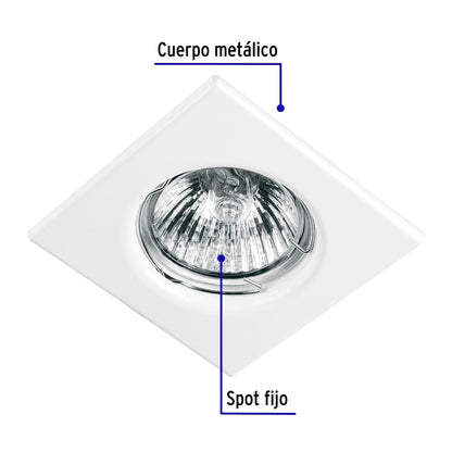 Luminario cuadrado blanco spot fijo, lámpara no incluida | EMP-110S | 45566