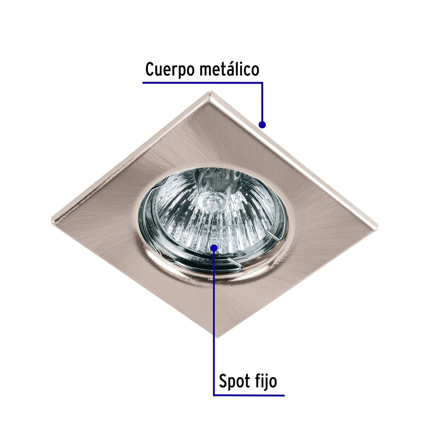 Luminario cuadrado satín spot fijo, lámpara no incluida | EMP-112S | 45568