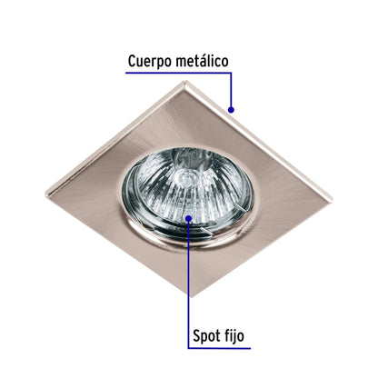 Luminario cuadrado satín spot fijo, lámpara no incluida | EMP-112S | 45568