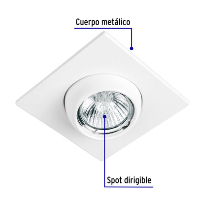 Luminario cuadrado blanco spot esférico, lámpara no incluida | EMP-116S | 45569