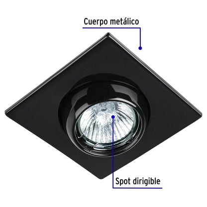 Luminario cuadrado negro spot esférico, lámpara no incluida | EMP-117S | 45570