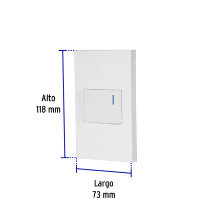 Placa armada 1 interruptor, 1.5 módulos, Española, blanco | PA-APSE15-EB | 45592