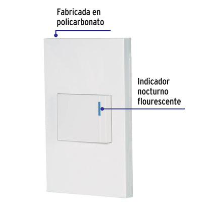 Placa armada 1 interruptor, 1.5 módulos, Española, blanco | PA-APSE15-EB | 45592