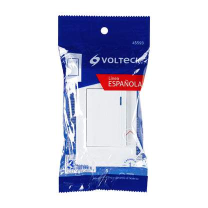 Placa armada 1 interruptor, 3 módulos, Española, blanco | PA-APSE3-EB | 45593