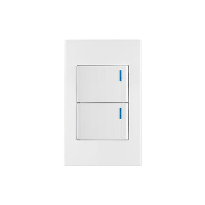 Placa armada 2 interruptores, 1.5 módulos, Española, blanco | PA-APDO15-EB | 45595