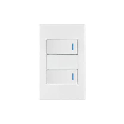 Placa armada 2 interruptores, 1 módulo, Española, blanco | PA-APDO1-EB | 45596