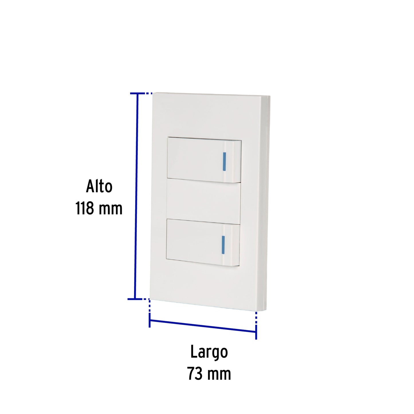 Placa armada 2 interruptores, 1 módulo, Española, blanco | PA-APDO1-EB | 45596