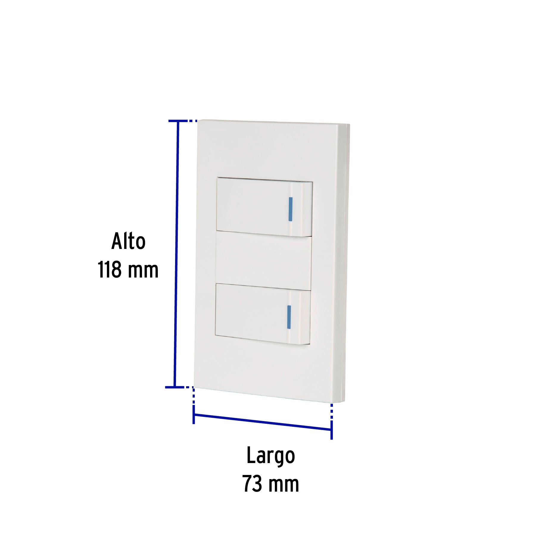 Placa armada 2 interruptores, 1 módulo, Española, blanco | PA-APDO1-EB | 45596