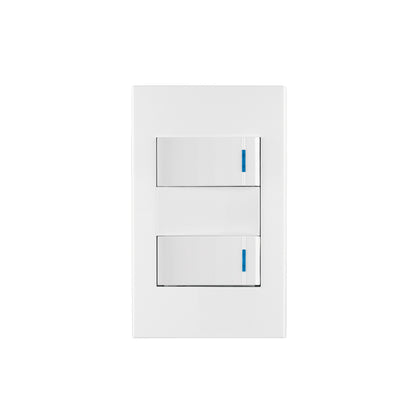 Placa armada 2 interruptores 1de 3vías,1 mod,Española,blanco | PA-APDO1-EEB | 45602