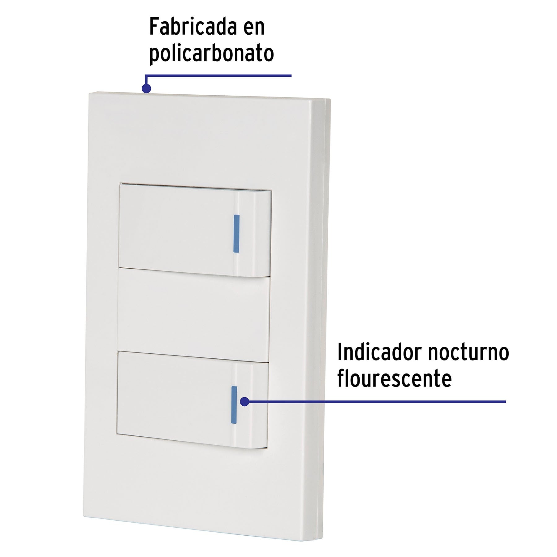 Placa armada 2 interruptores 1de 3vías,1 mod,Española,blanco | PA-APDO1-EEB | 45602