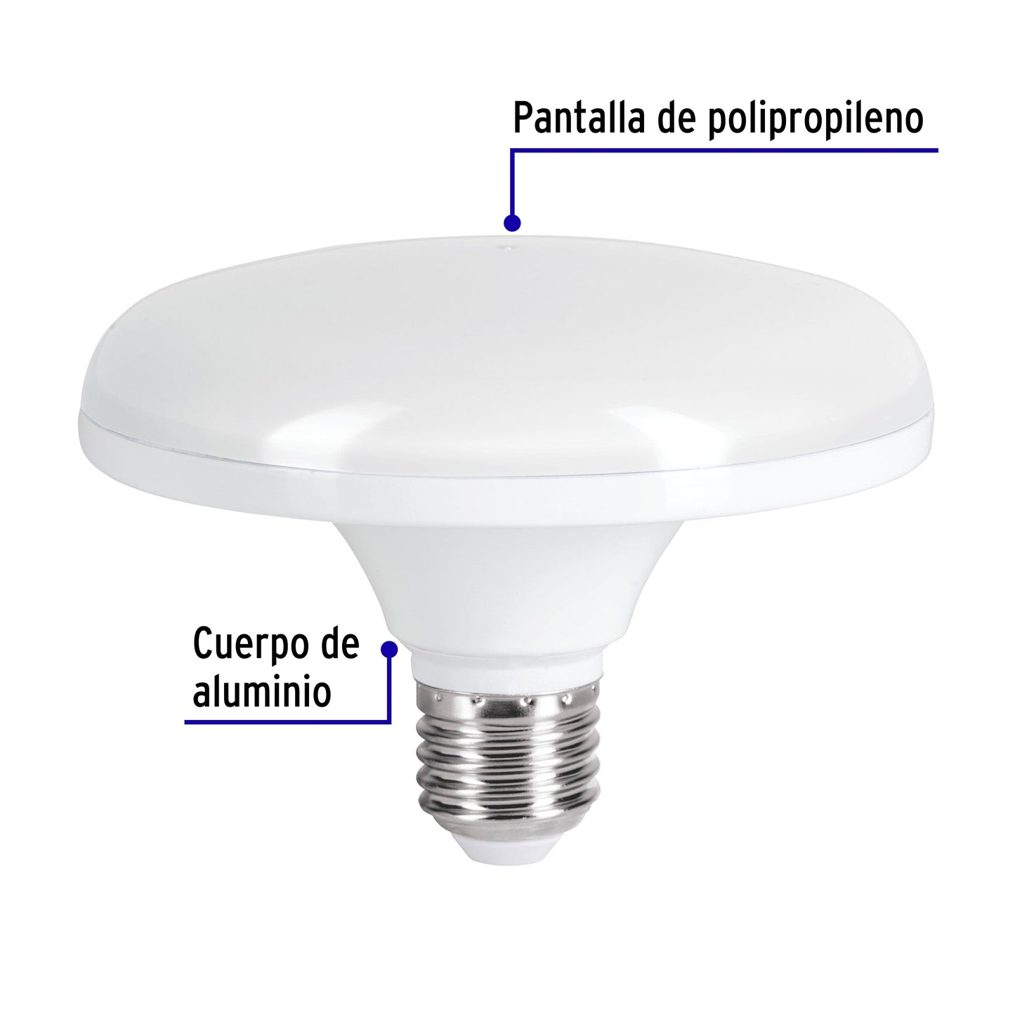 Lámpara LED tipo OVNI 12 W (equiv. 75 W), luz cálida, caja | LEDCI-75C | 45630
