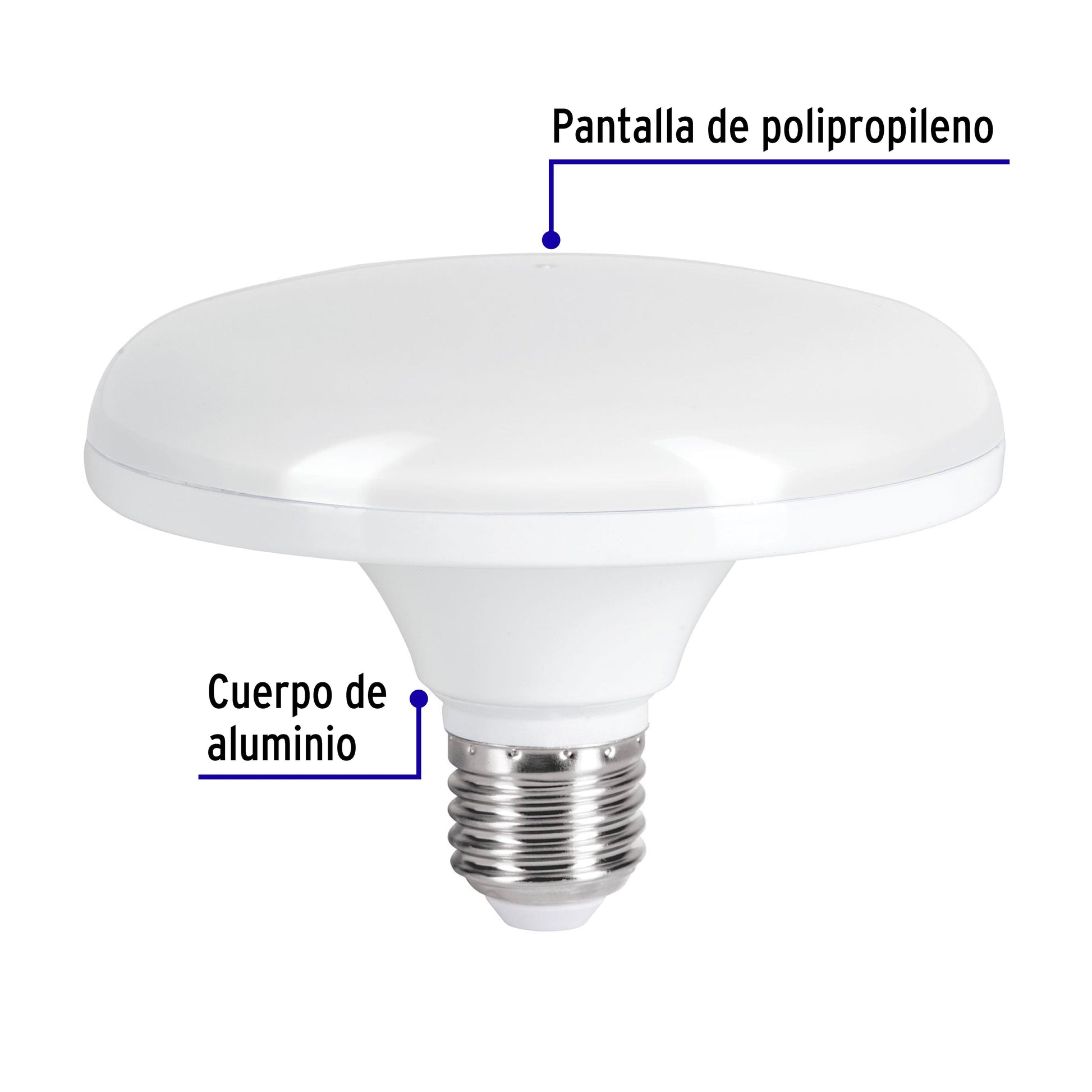 Lámpara LED tipo OVNI 12 W (equiv. 75 W), luz cálida, caja | LEDCI-75C | 45630