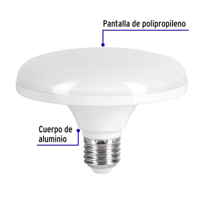 Lámpara LED tipo OVNI 12 W (equiv. 75 W), luz cálida, caja | LEDCI-75C | 45630