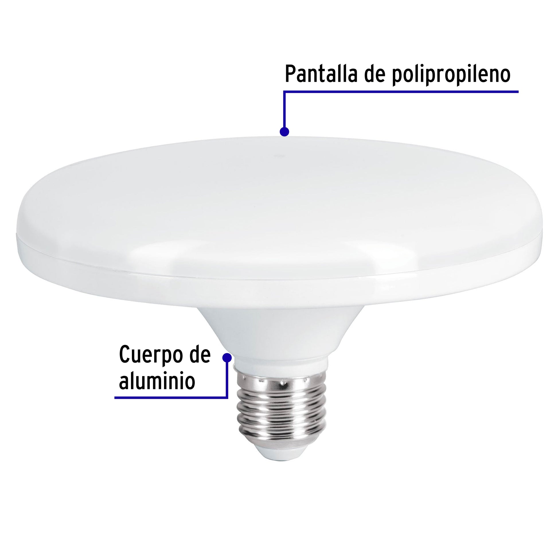 Lámpara LED tipo OVNI 18 W (equiv. 125 W), luz cálida, caja | LEDCI-120C | 45631