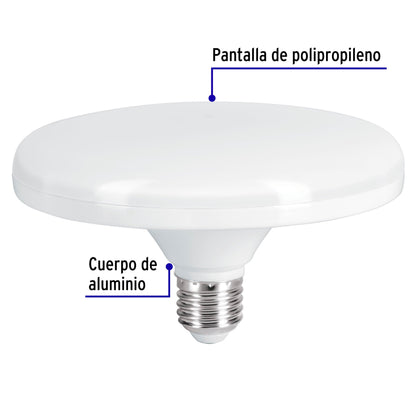 Lámpara LED tipo OVNI 18 W (equiv. 125 W), luz cálida, caja | LEDCI-120C | 45631