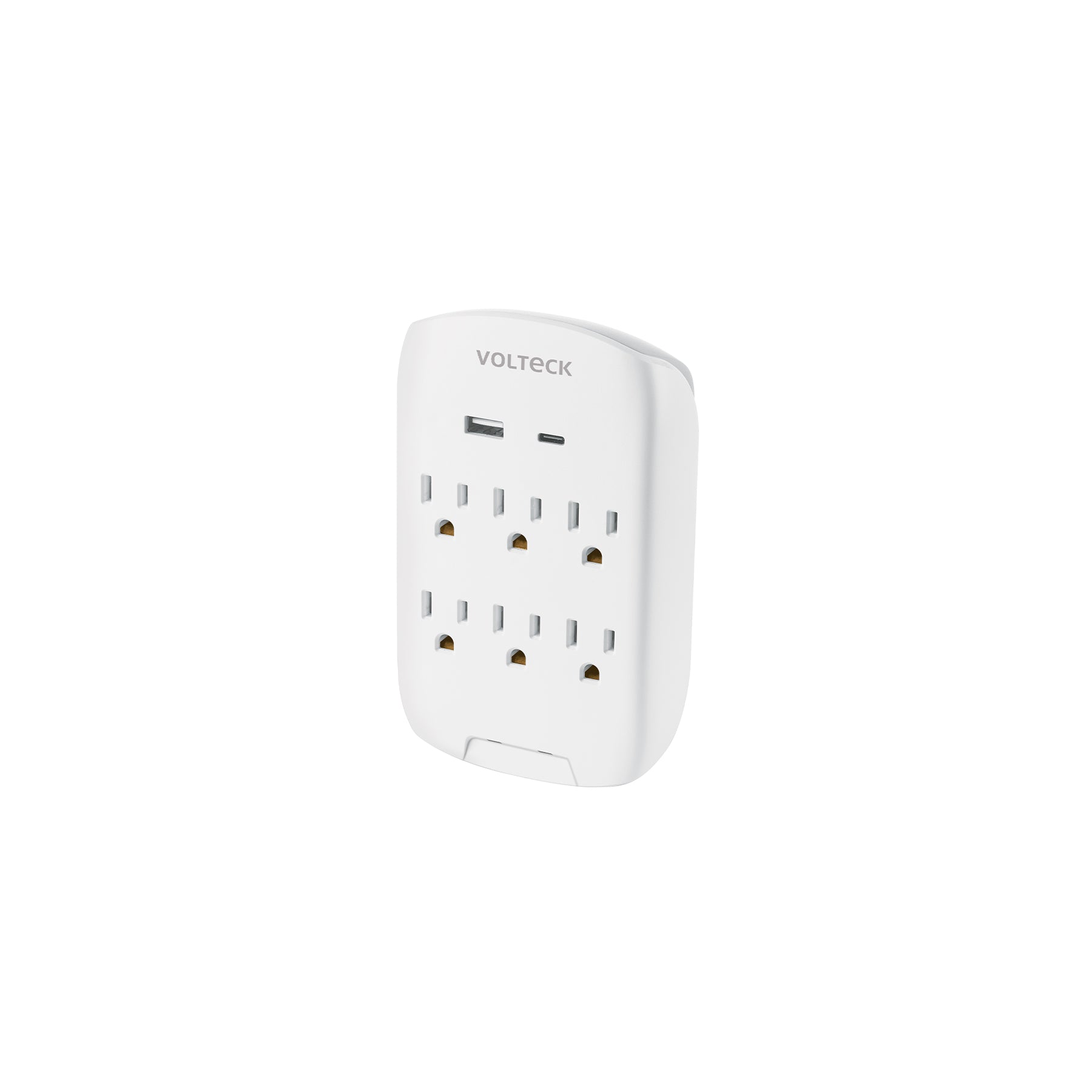 Multicontacto de pared, 800 Joules, 6 contactos y 2 USB A+C | MUL-682U | 45747