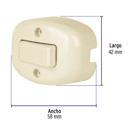 Interruptor de sobreponer sencillo, Volteck | APSO-S | 46004