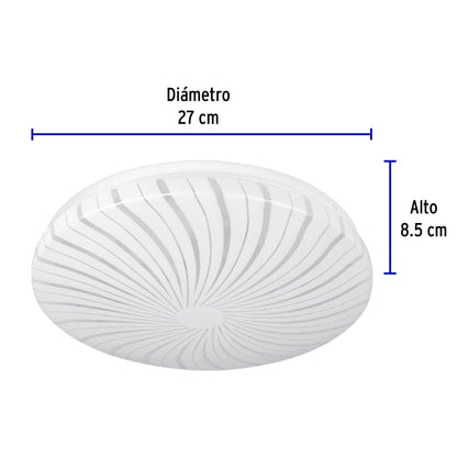 Luminario LED plafón decorativo 8W 6500K, espiral, BASIC | PLA-301L | 46015