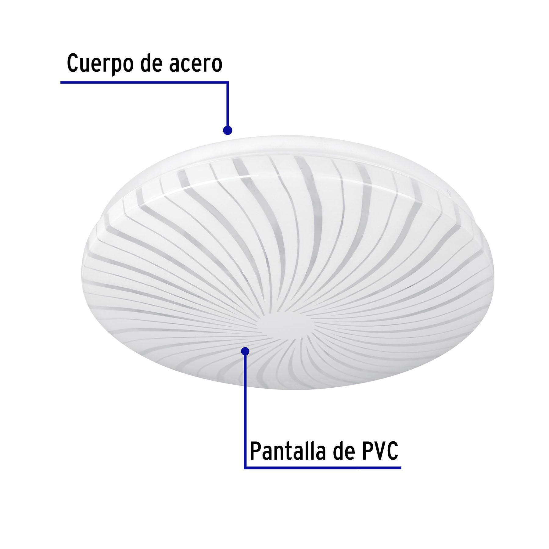 Luminario LED plafón decorativo 8W 6500K, espiral, BASIC | PLA-301L | 46015