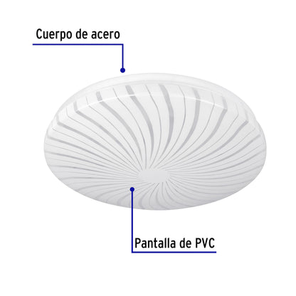 Luminario LED plafón decorativo 8W 6500K, espiral, BASIC | PLA-301L | 46015
