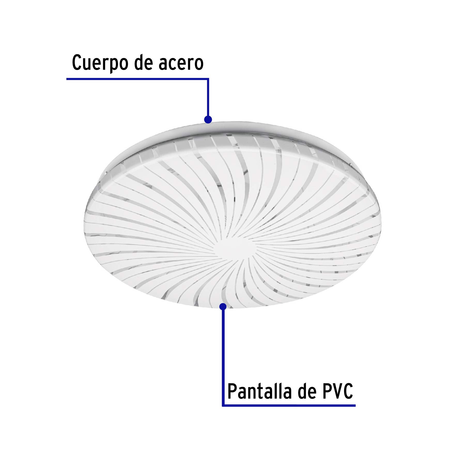 Luminario LED plafón decorativo 15W 6500K, espiral, BASIC | PLA-302L | 46016