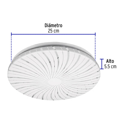 Luminario LED plafón decorativo 15W 6500K, espiral, BASIC | PLA-302L | 46016