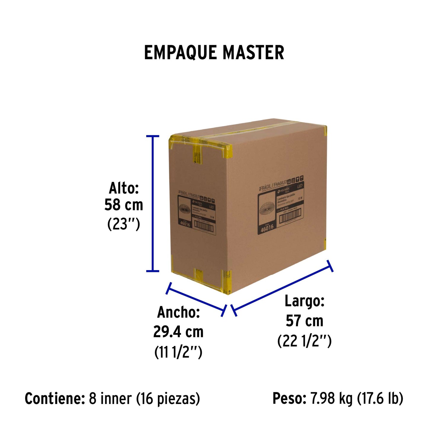 Luminario LED plafón decorativo 15W 6500K, espiral, BASIC | PLA-302L | 46016