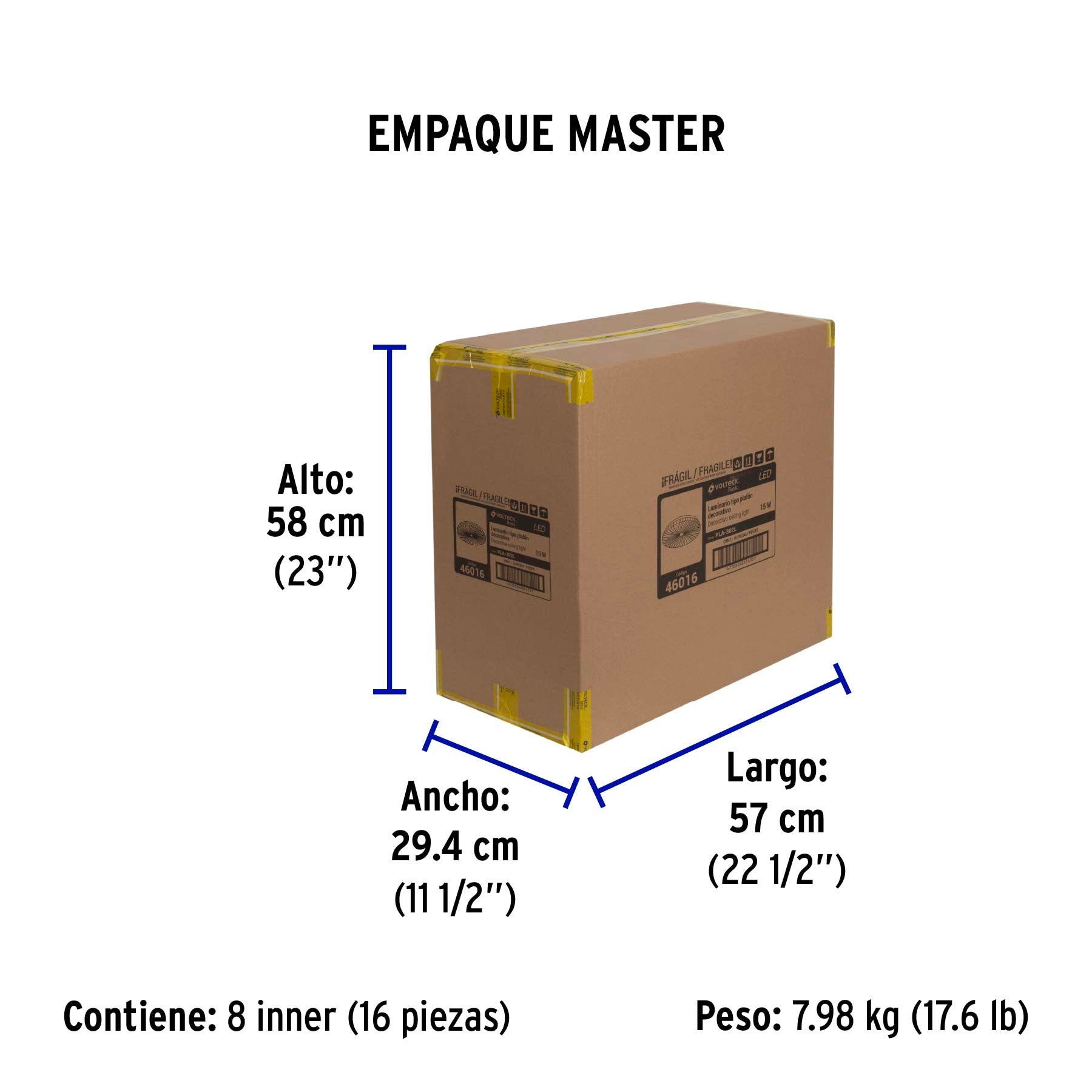 Luminario LED plafón decorativo 15W 6500K, espiral, BASIC | PLA-302L | 46016