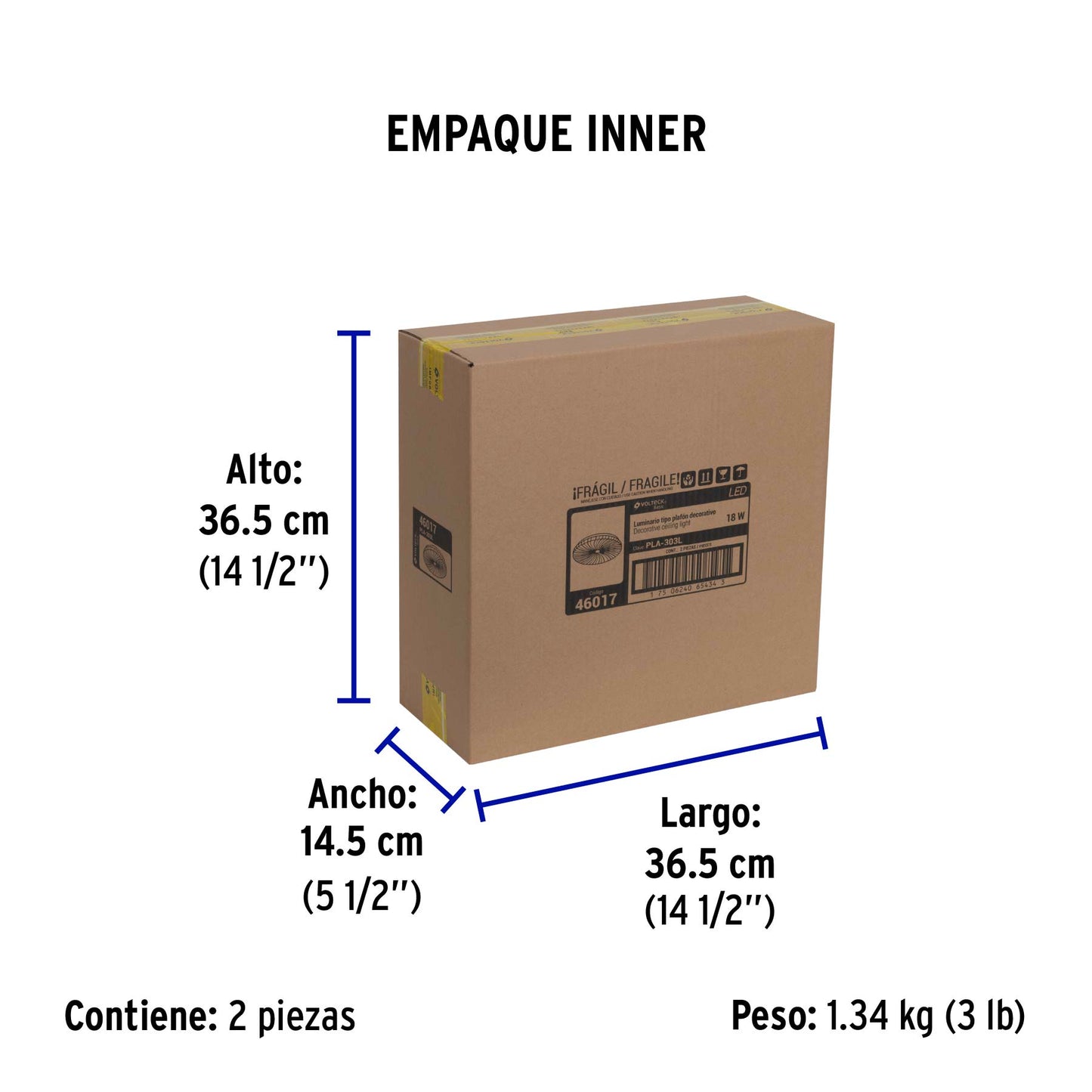 Luminario LED plafón decorativo 18W 6500K, espiral, BASIC | PLA-303L | 46017