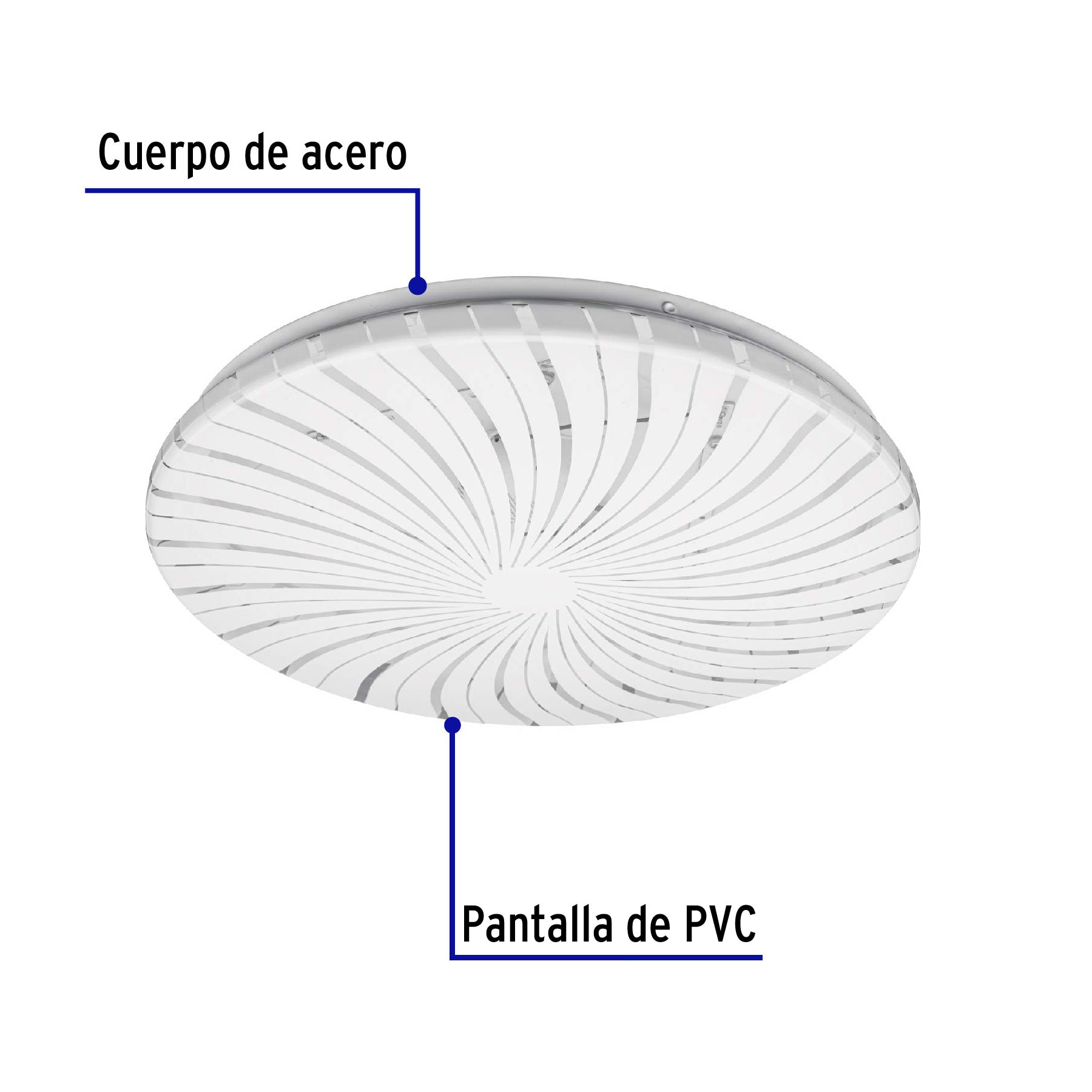 Luminario LED plafón decorativo 18W 6500K, espiral, BASIC | PLA-303L | 46017