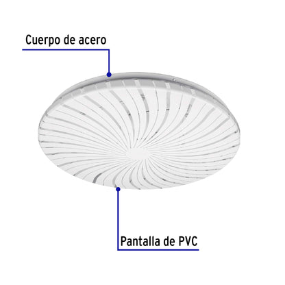 Luminario LED plafón decorativo 18W 6500K, espiral, BASIC | PLA-303L | 46017