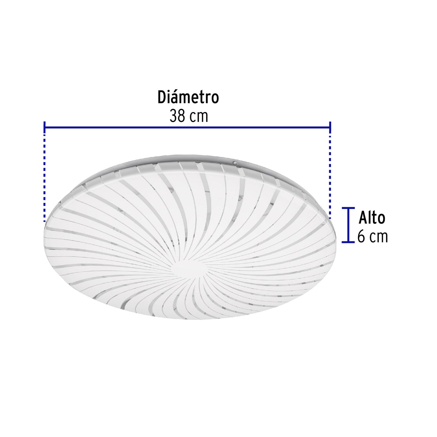 Luminario LED plafón decorativo 22W 6500K, espiral, BASIC | PLA-304L | 46018