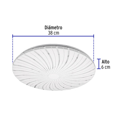Luminario LED plafón decorativo 22W 6500K, espiral, BASIC | PLA-304L | 46018