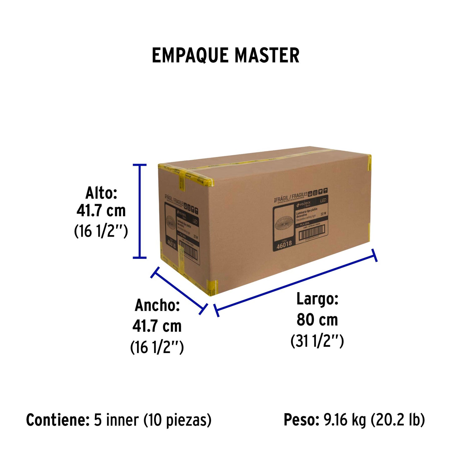 Luminario LED plafón decorativo 22W 6500K, espiral, BASIC | PLA-304L | 46018