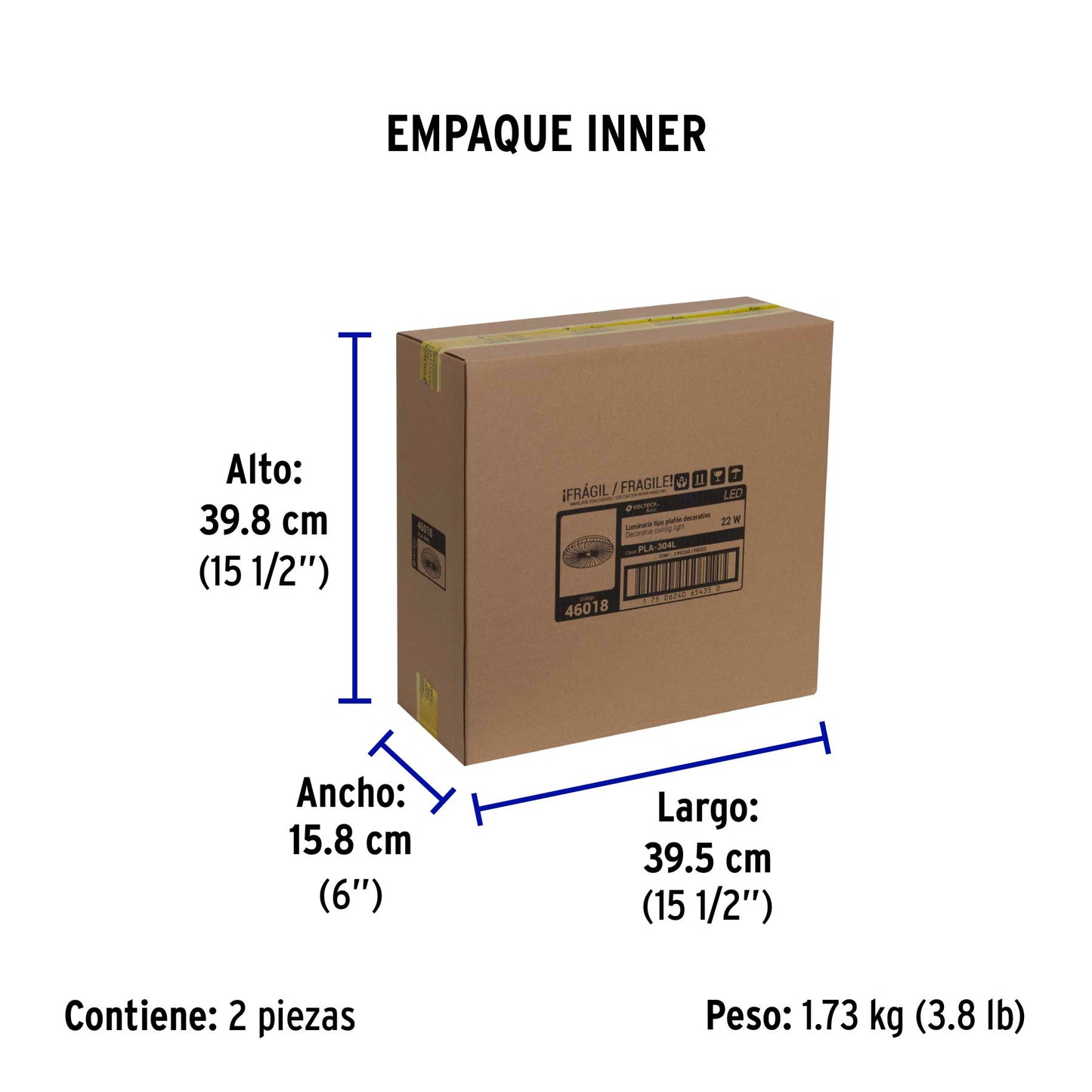 Luminario LED plafón decorativo 22W 6500K, espiral, BASIC | PLA-304L | 46018