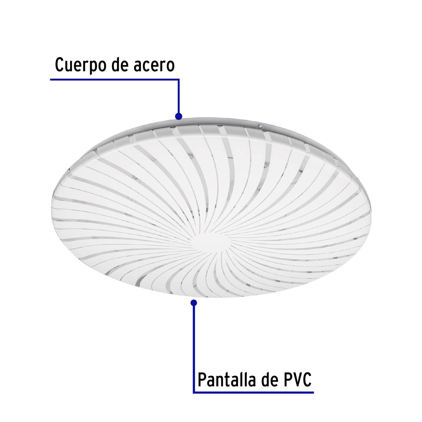 Luminario LED plafón decorativo 22W 6500K, espiral, BASIC | PLA-304L | 46018