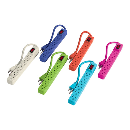 Multicontacto 16 AWG doméstico 6 entradas, colores a granel | MUL-6EG | 46021