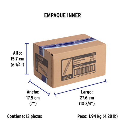 Multicontacto 16 AWG doméstico 6 entradas, colores a granel | MUL-6EG | 46021