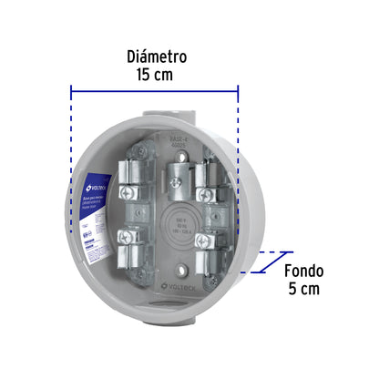 Base para watthorímetro, 4 terminales, Volteck | BASE-4 | 46025