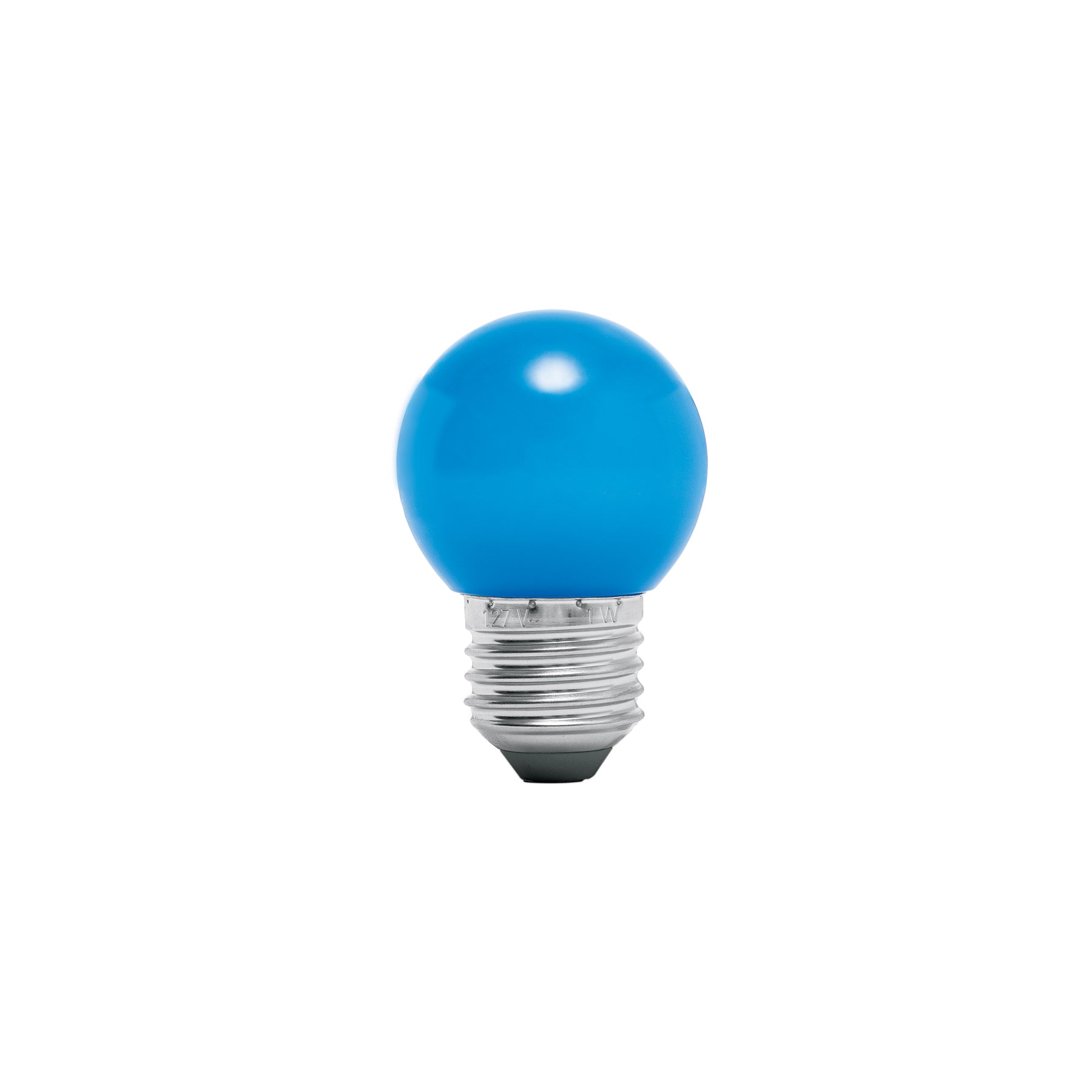 Lámpara LED tipo bulbo G45 1 W color azul, caja, Volteck | LED-1AZ | 46026