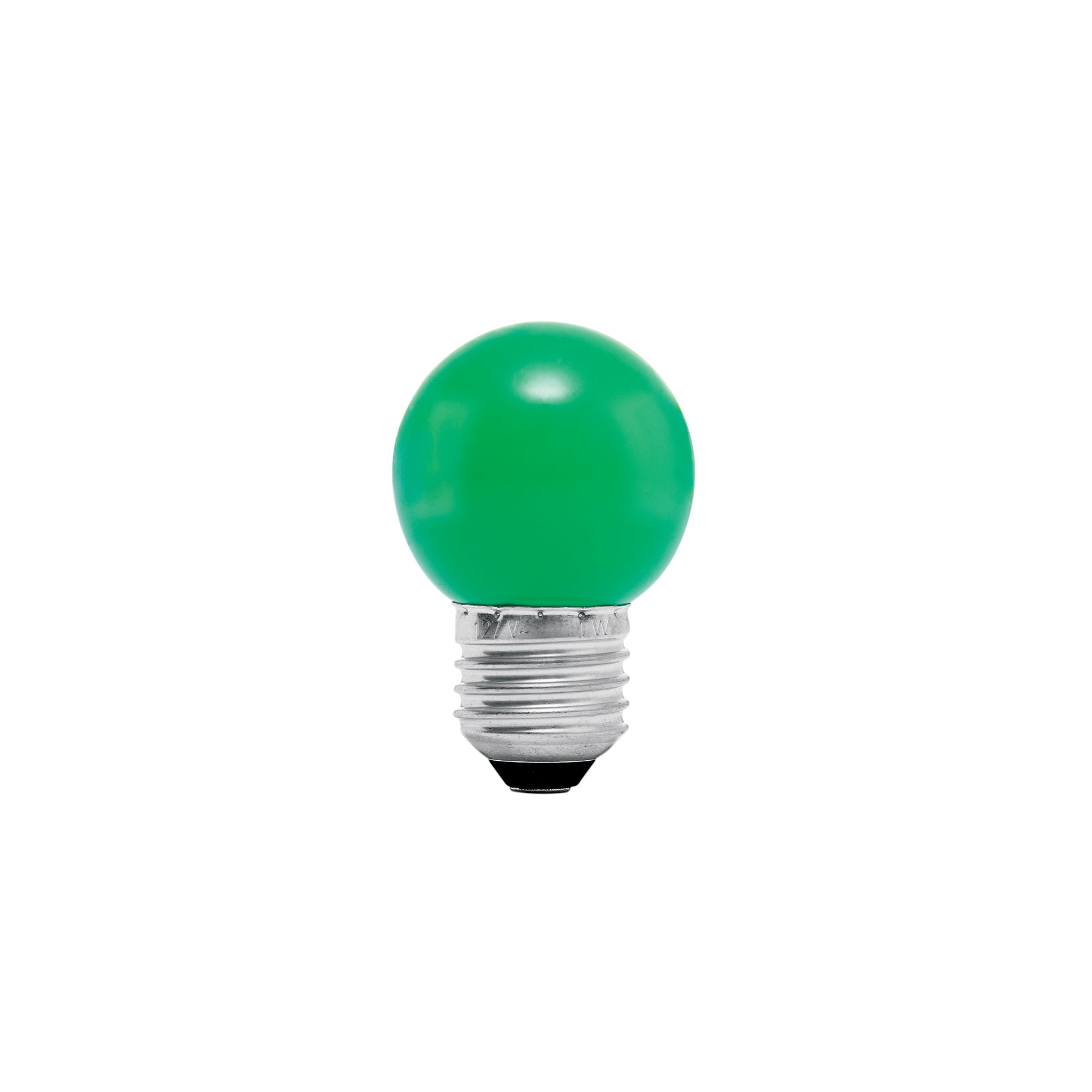 Lámpara LED tipo bulbo G45 1 W color verde, caja, Volteck | LED-1VE | 46027