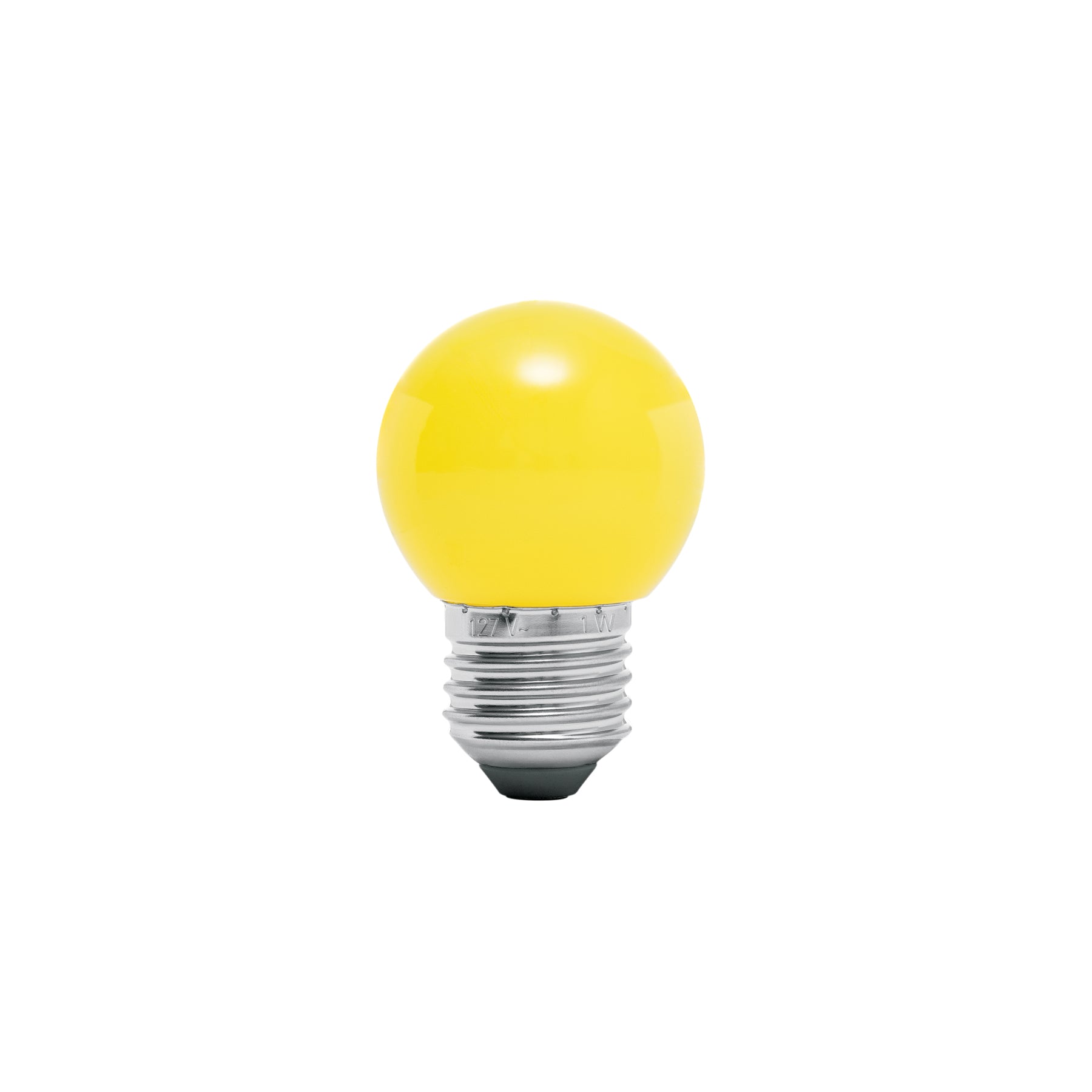 Lámpara LED tipo bulbo G45 1 W color amarillo, caja, Volteck | LED-1AM | 46028