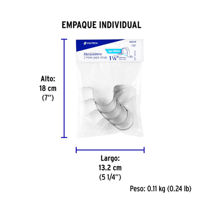 Bolsa c/5 abrazaderas tipo omega 1-1/4' p/tubo pared delgada | AO-114 | 46030